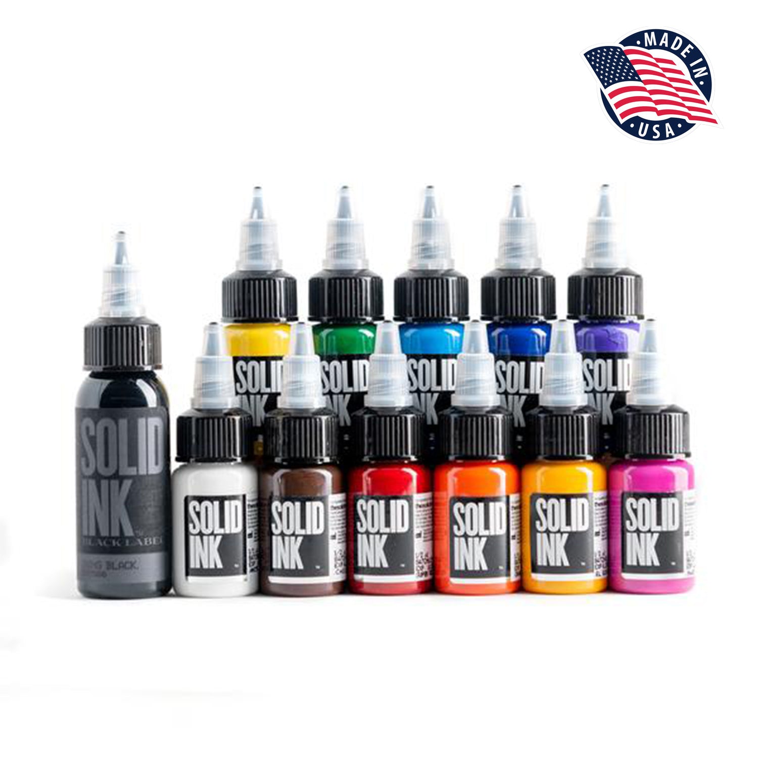 Solid Ink Mini Travel Set (11) Half Ounce Colors + 1 oz Lining Black