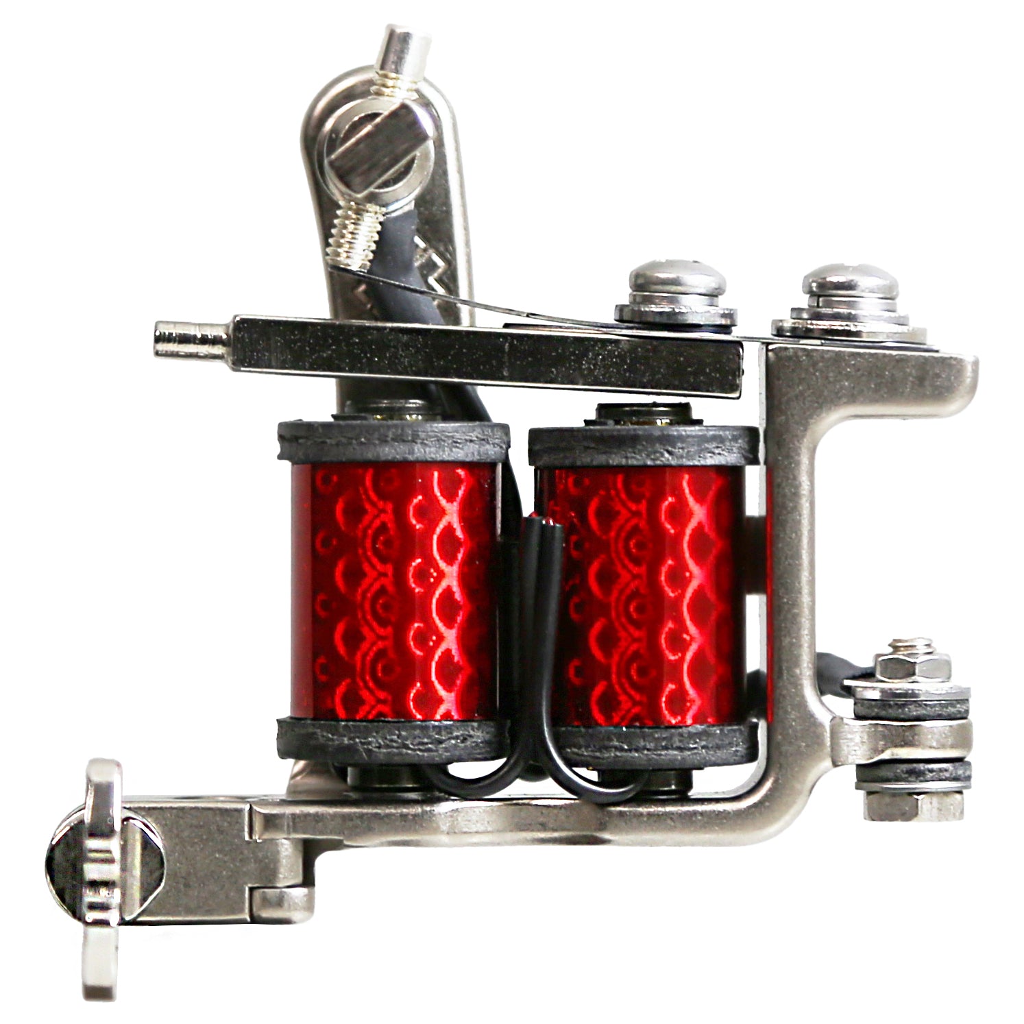 Jonesy Style One-Off Coil Liner Tattoo Machine Red Wrap | Lucky