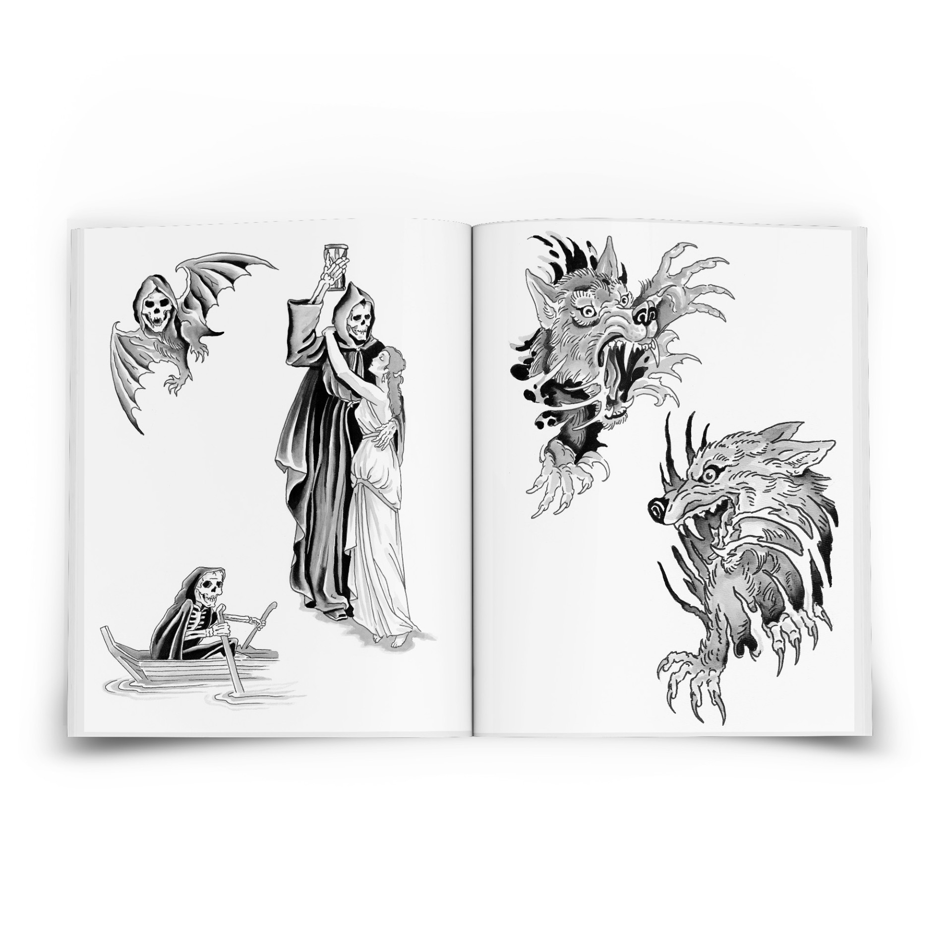 Reapers & Wolves Tim Lehi Book | Tattoo Flash Reference