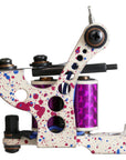 Coleman shader coil tattoo machine, frame-side view