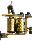 Lucky MFG Jonesy Style gold-plated iron frame coil liner tattoo machine – coils side
