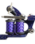 Purple splatter coil tattoo machine with 3/8 inch silicon iron coil cores