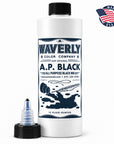 Waverly A.P. Black formerly BlueBird 12 oz tattoo ink bottle with black screw cap