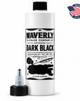 Waverly Dark Black tattoo ink bottle with included twist-top cap displayed beside it