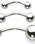 14g Stainless Steel Curved Barbell Externally Threaded