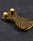Sayagata Pattern Brass Foot Switch and Clip Cord by Hardcraft Co.