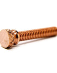 Custom copper contact screw knurled - long TL 1.209 inch