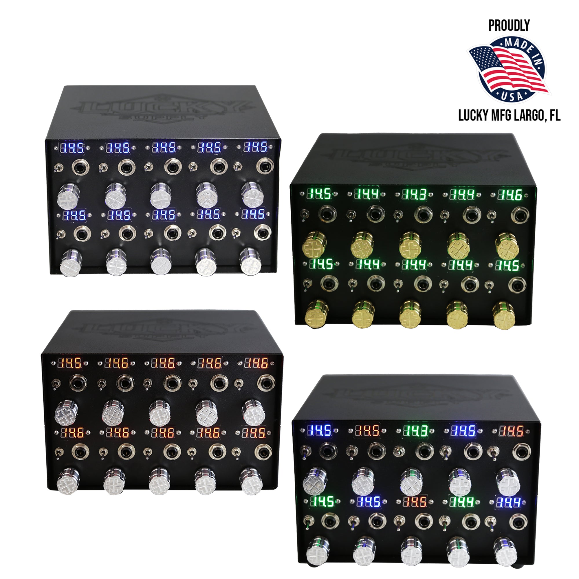 tattoo power supply with ten clip cord ports for running multiple machines