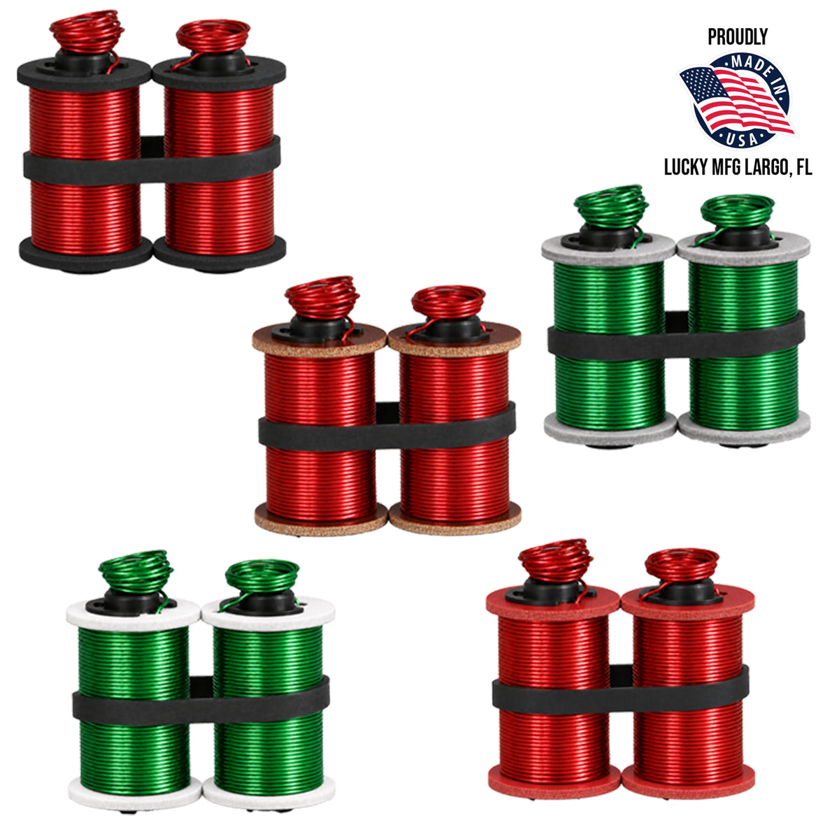 114 Bulk Raw Coils (Green Wiring with Gray Round Thin Washers)