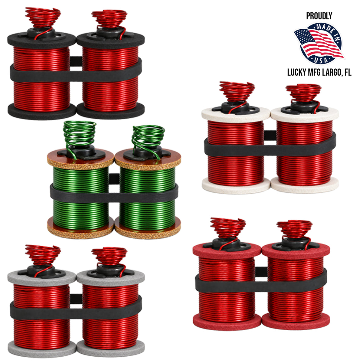 1 Inch Bulk Raw Coils Set (Gray Round Fiber Washers)