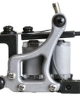 Lucky Supply iron frame coil tattoo liner machine with aluminum side plate, 1-1/4 inch pure iron coils, pure silver contact screw, and hinged tube vise.