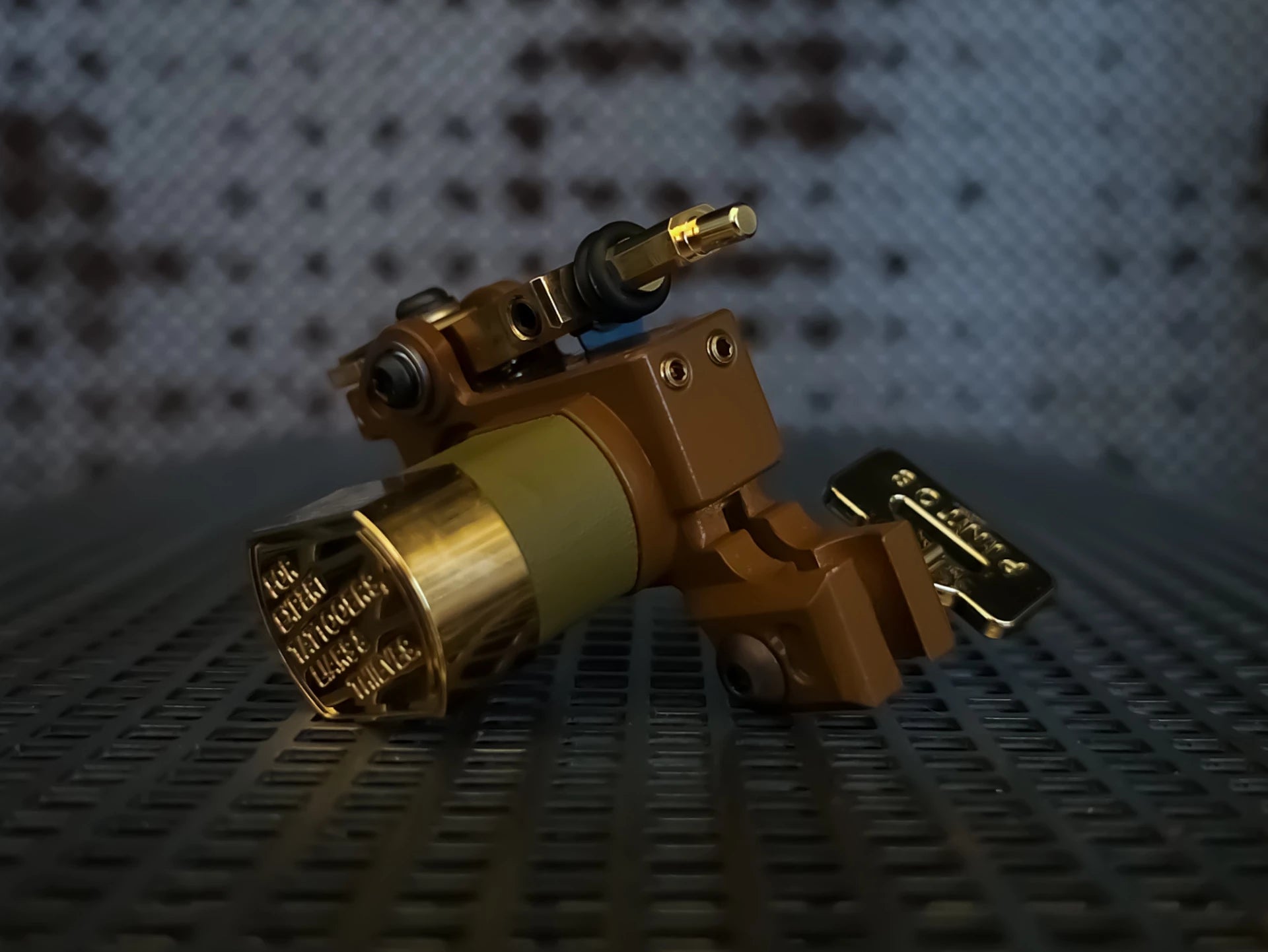 Dark Brown and Gold Shader Tattoo Machine by Martin Pintos P.