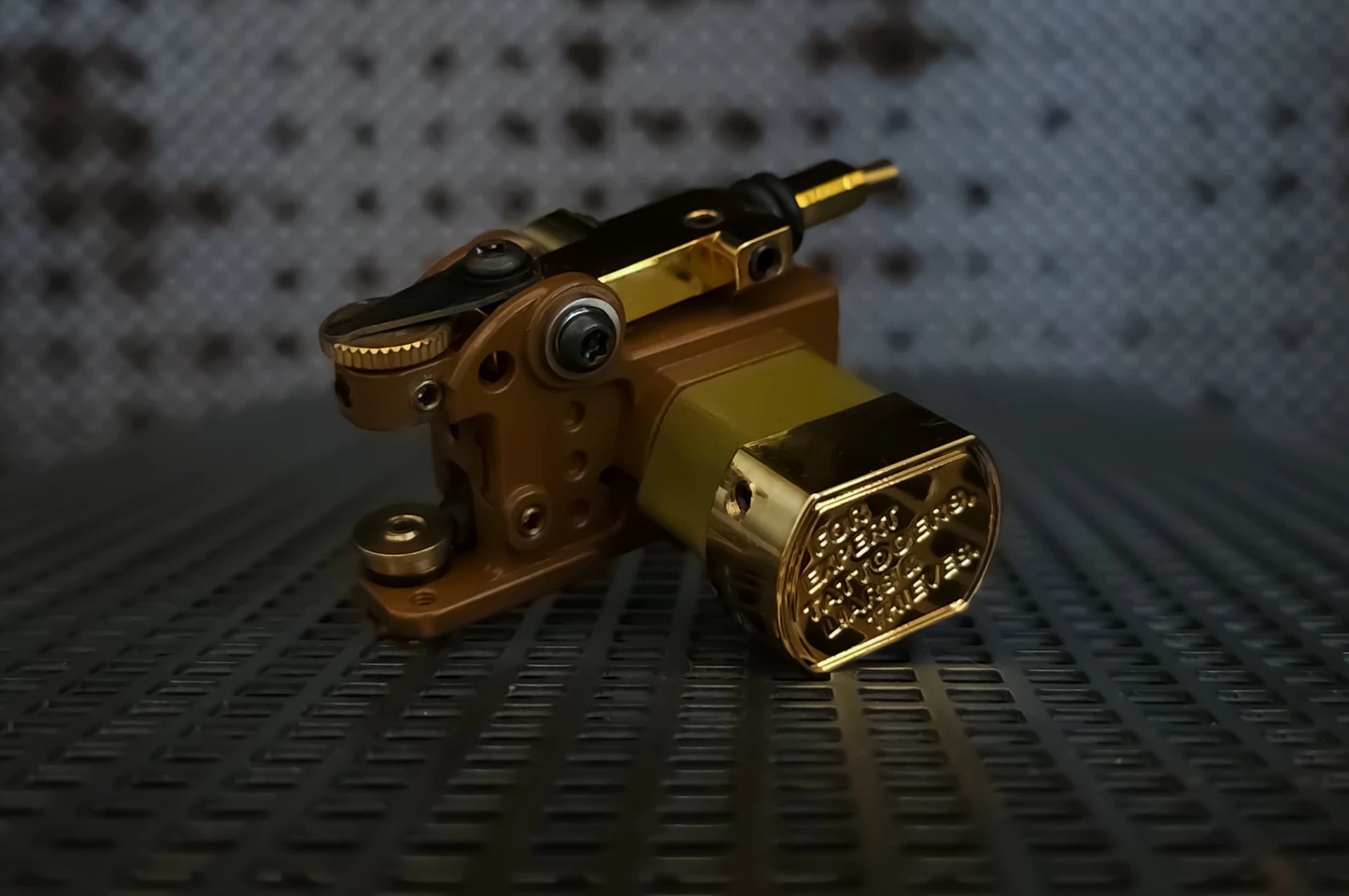 Dark Brown and Gold Shader Tattoo Machine by Martin Pintos P.