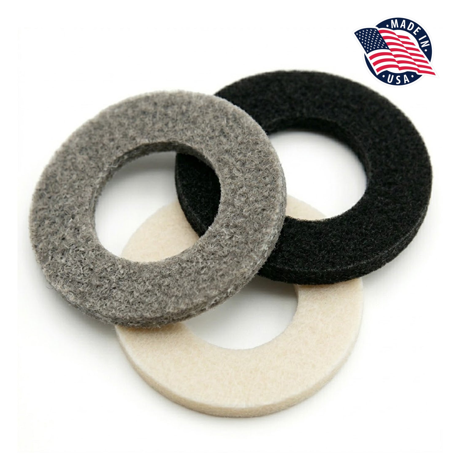 3/8" ID Thin Black Round Fiber Washers