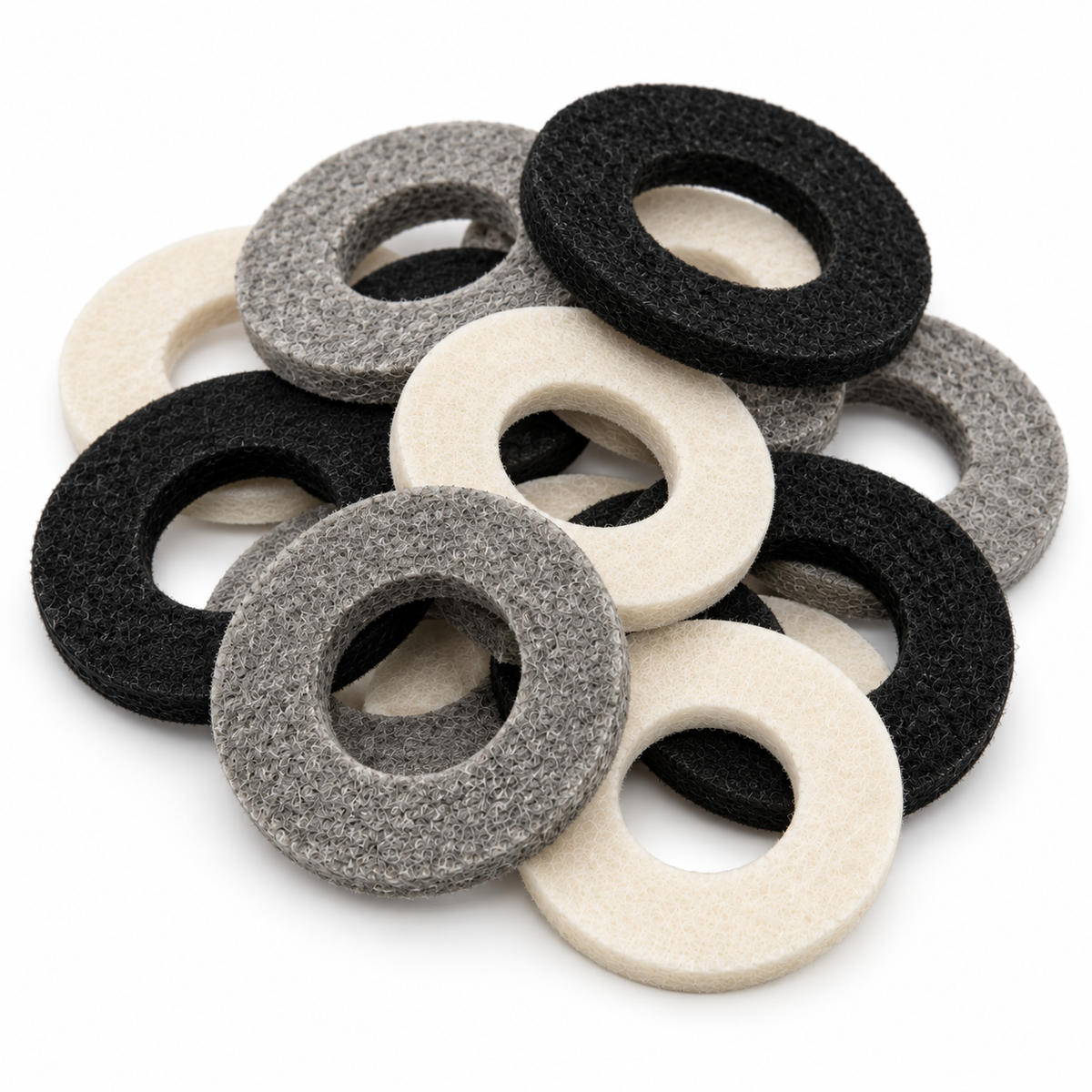 3/8" ID Thin Black Round Fiber Washers