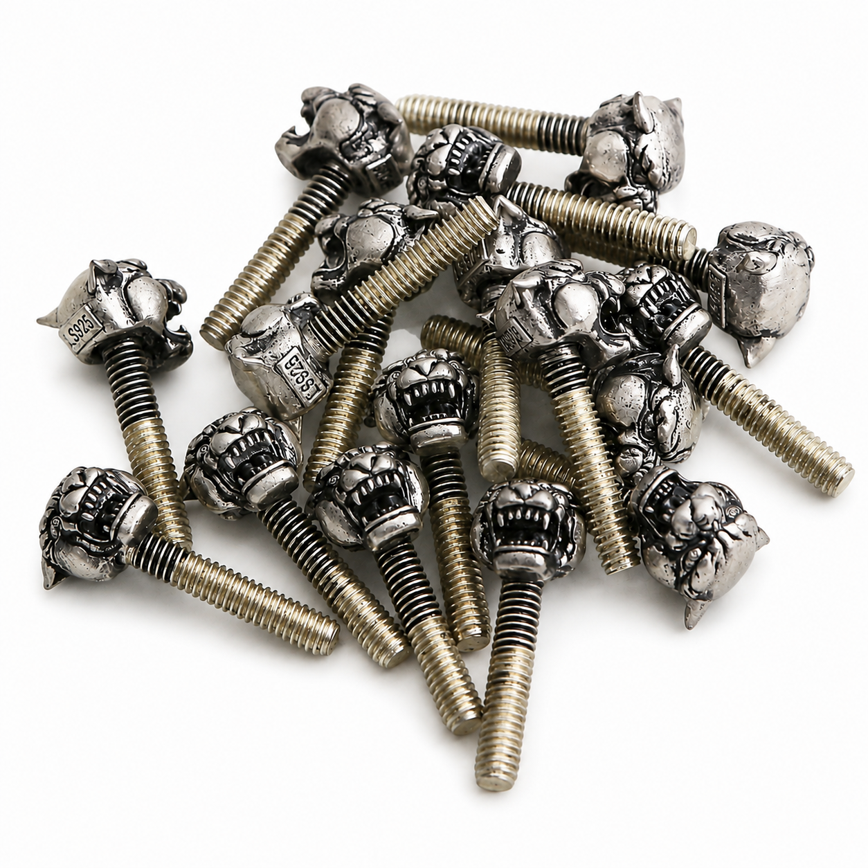 Panther Head Contact Screw in Sterling Silver