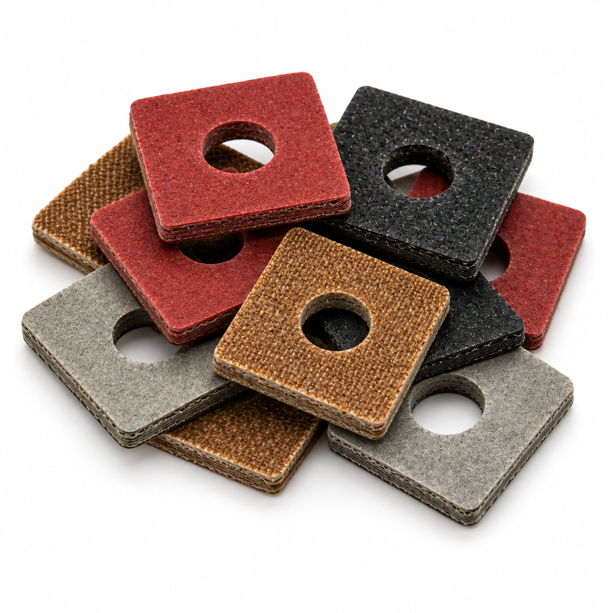 5/16" ID Thick Brown Phenolic Square Fiber Washers