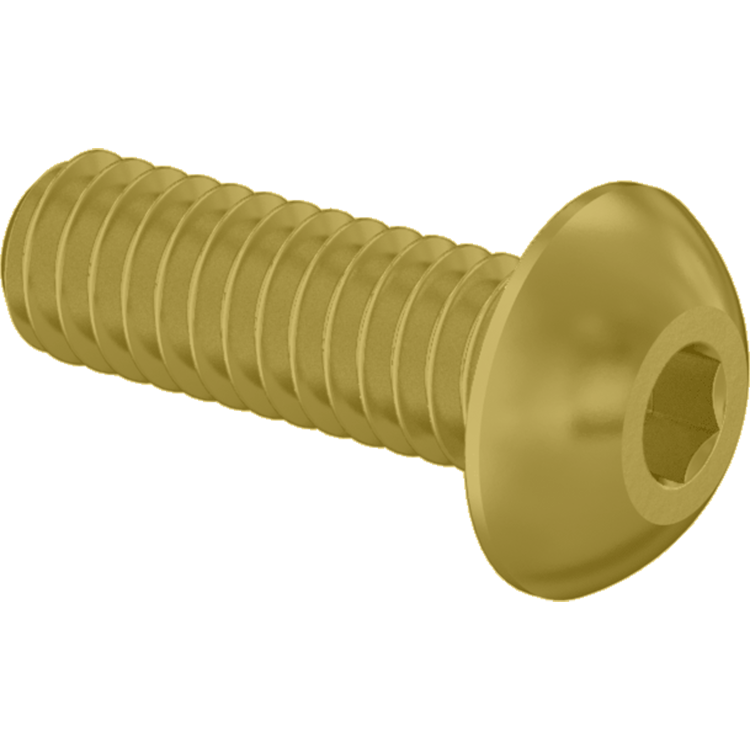 Brass Button Head Hex Drive  8 -32 - 1/4"