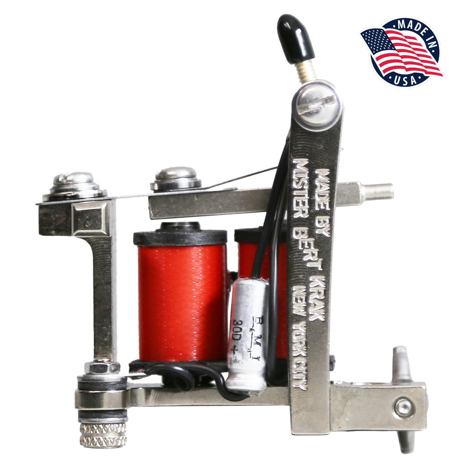 Bert Krak Shader with red spool and 'Made in USA' label on a white background