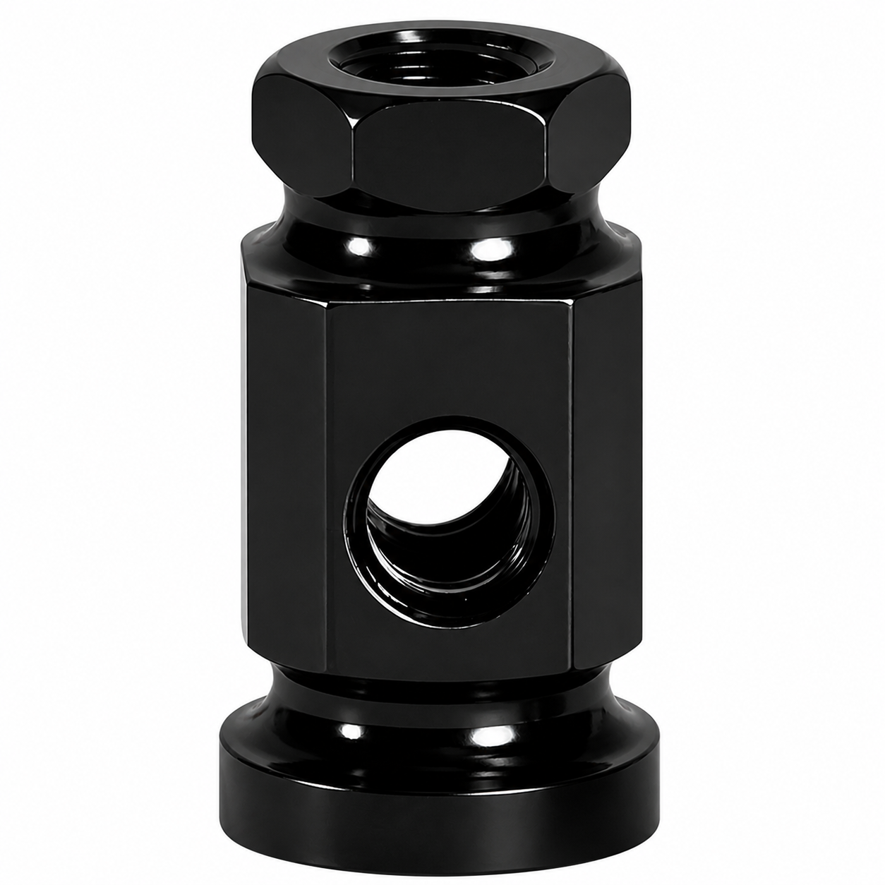 Blackened Square Sided Hex Topped Binding Post Front