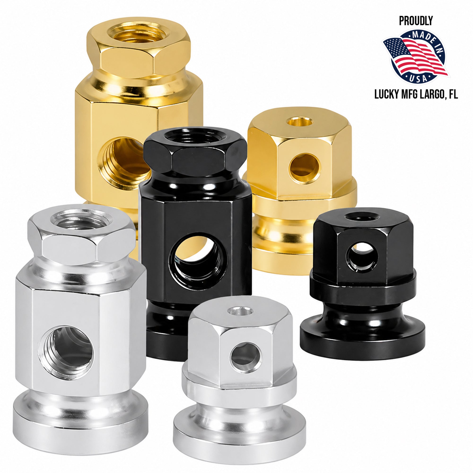 Square Sided Hex Topped Binding Posts Made in USA