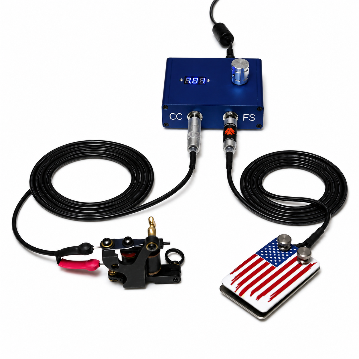 US Flag Foot Switch - Red, White and Blue