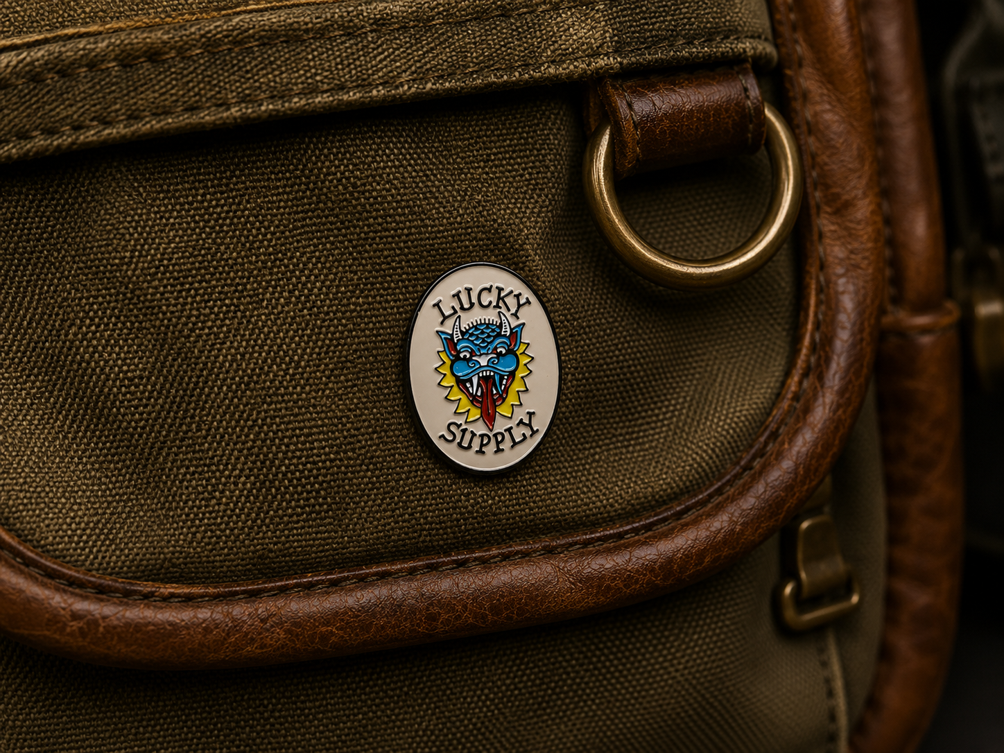 Brad Fink x Lucky Supply Dragon Enamel Pin