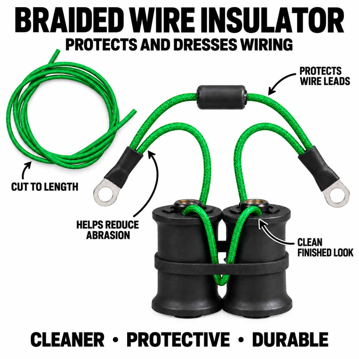 Black Braided Wire Insulator