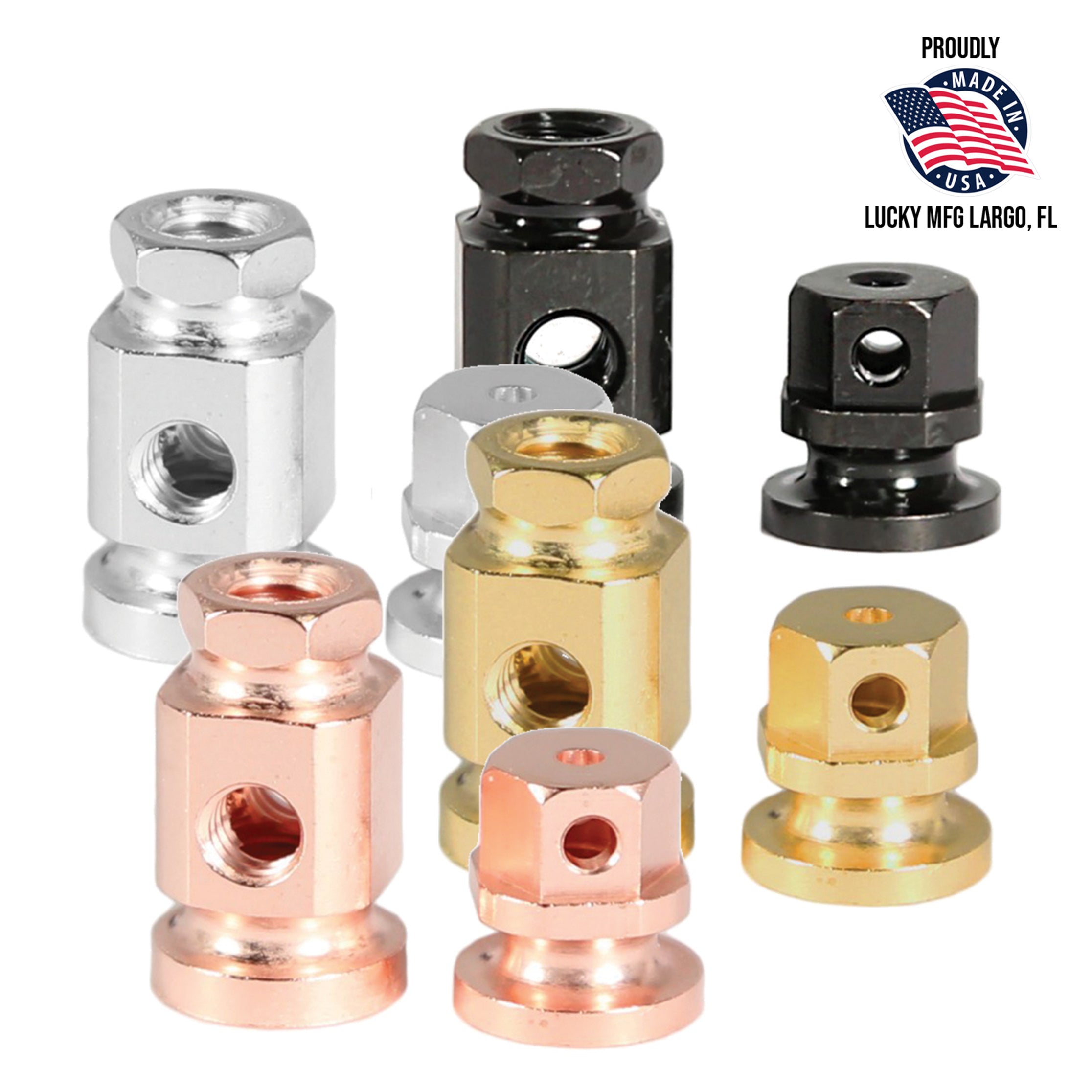 Brass Square Sided Hex Topped Binding Posts