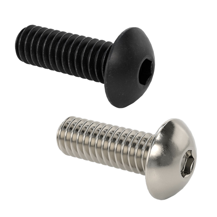 Black Oxide Alloy Steel Button Head Hex Drive 8-32 - 1/4"