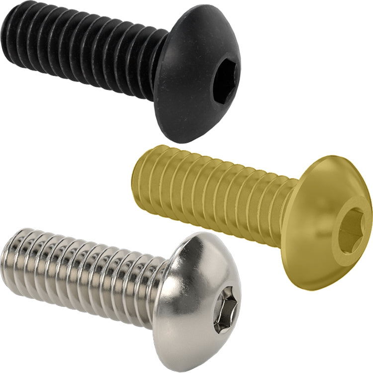 Black Oxide 18-8 Stainless Steel Button Head Hex Drive 8-32 - 1/4"
