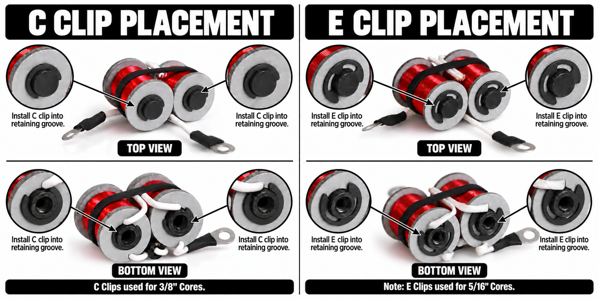 C-clips for 5/16 tattoo machine coil cores