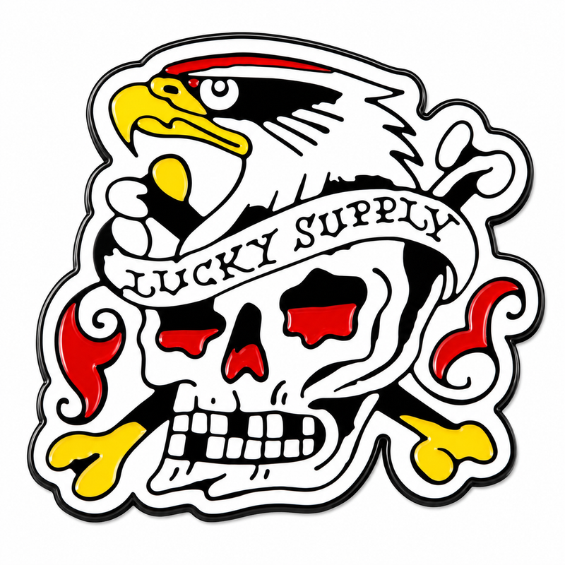 Lucky Supply x Chad Koeplinger Eagle Skull Enamel Pin