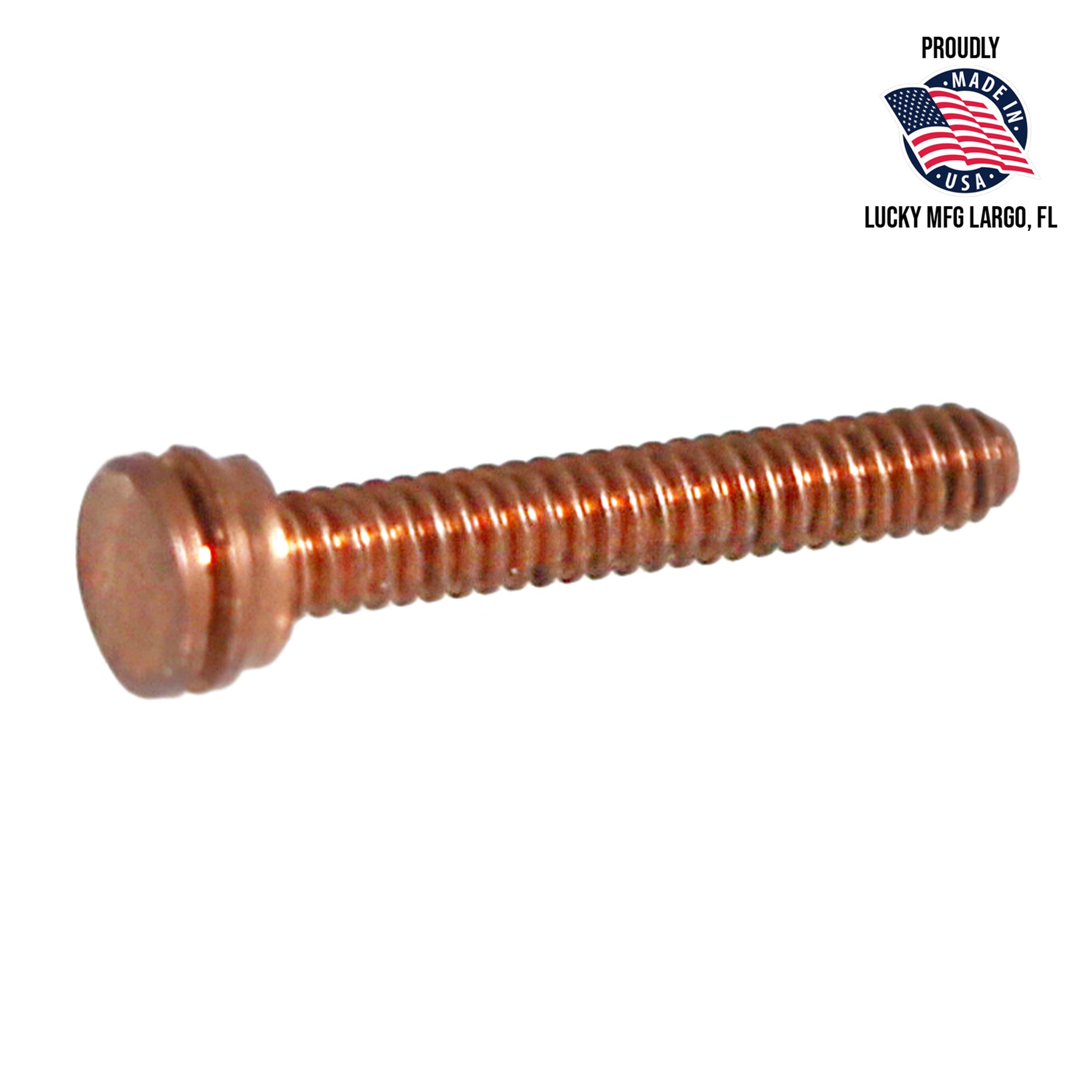 Two-Tiered 6/32" Threaded Copper Contact Screw -  1" Total Length