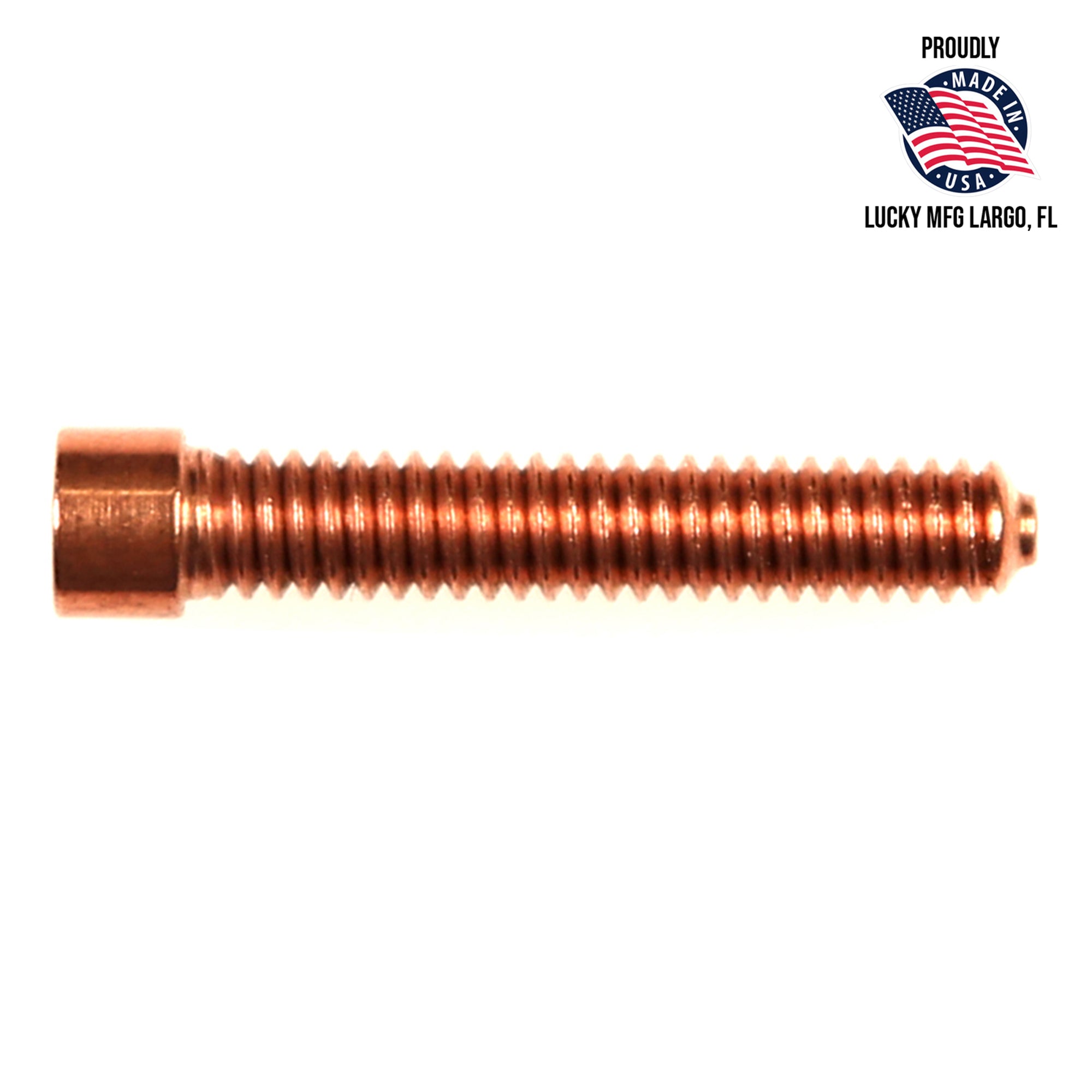 Flat Top Copper Contact Screw 0.986&quot; Total Length