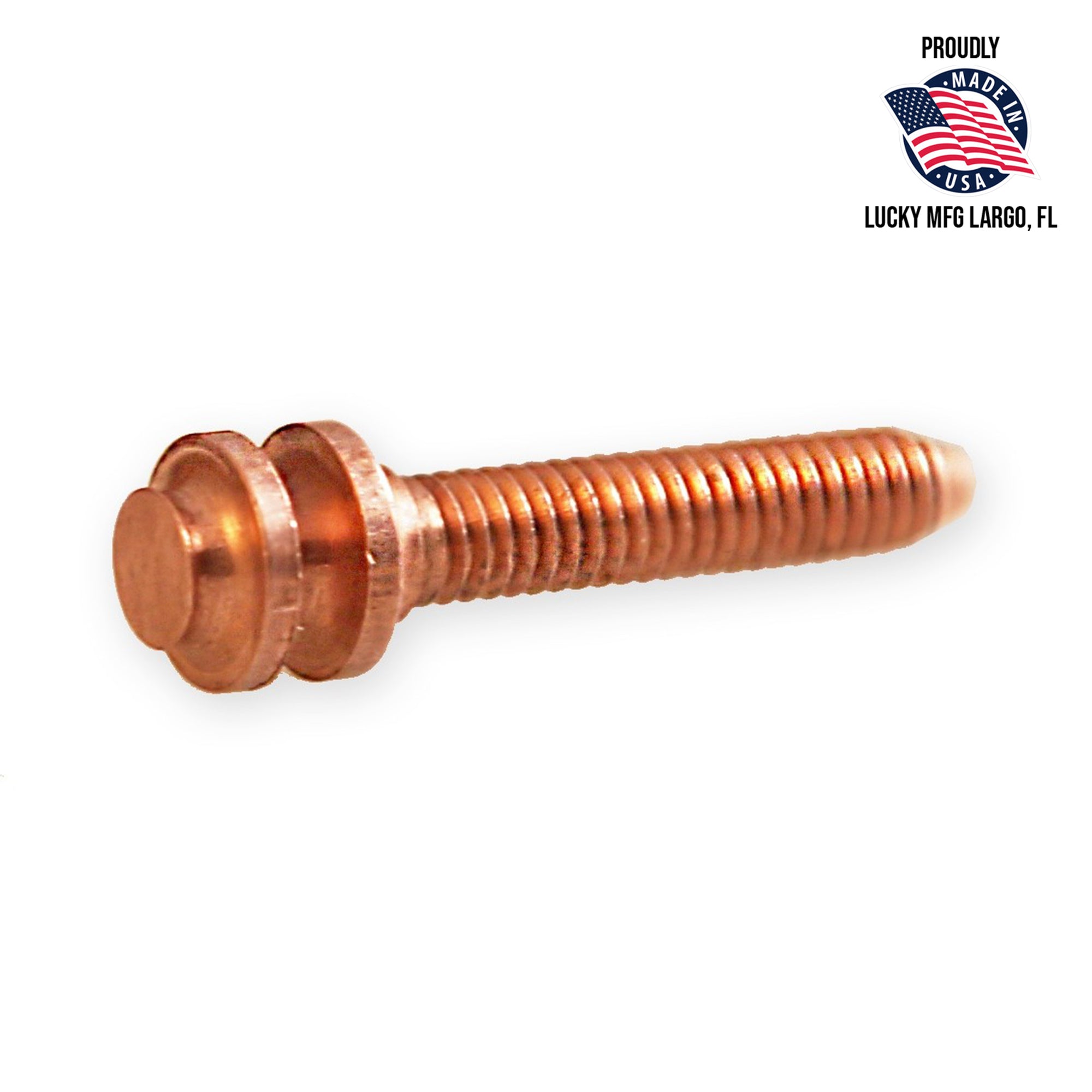 Dual Beveled Copper Contact Screw - 1.14&quot; Total Length