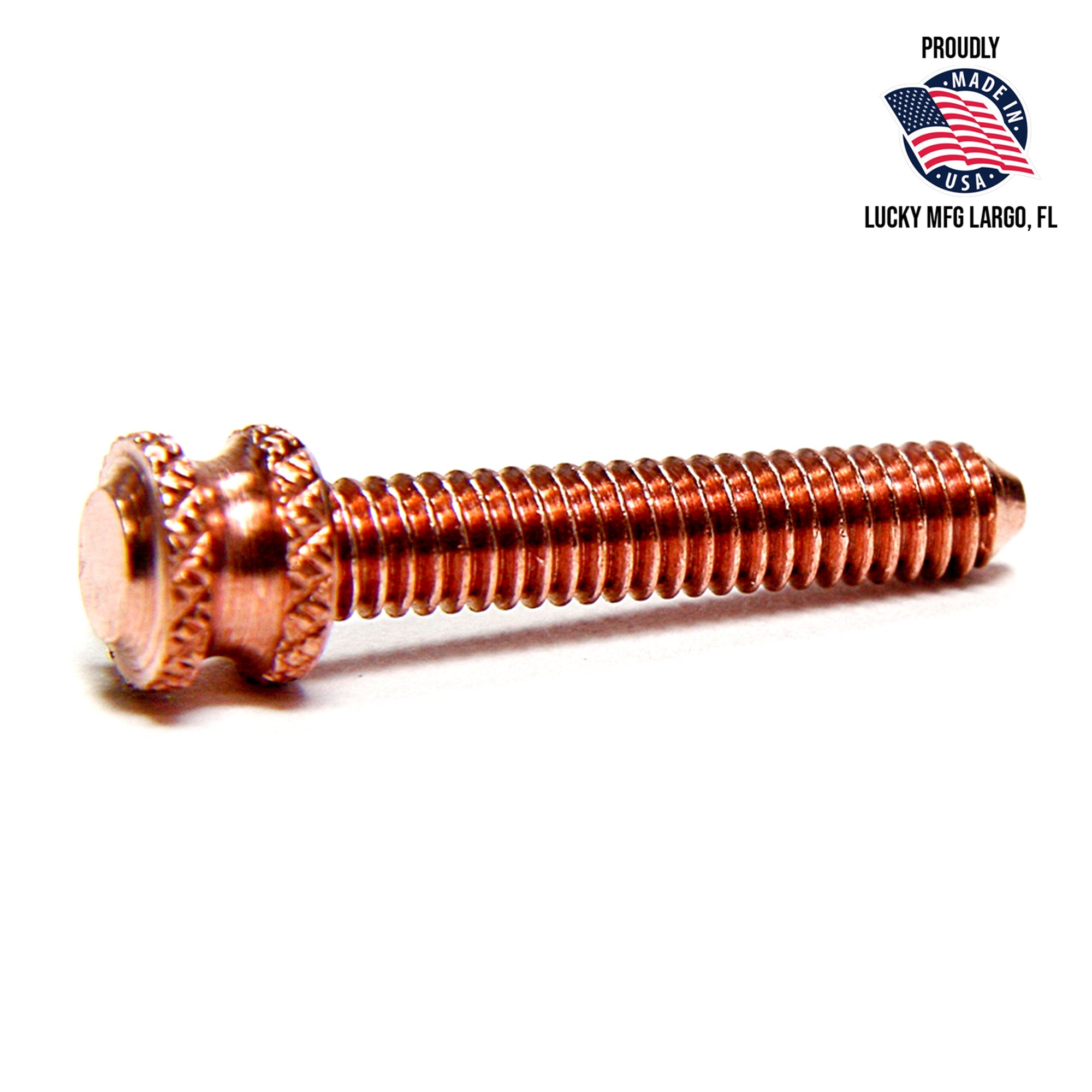 Double Knurled Short Copper Contact Screw - 1.060&quot; Total Length