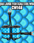 CW148 Aqua Large Fish Scale Coil Wrap