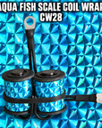 CW28 Aqua Fish Scales Coil Wrap