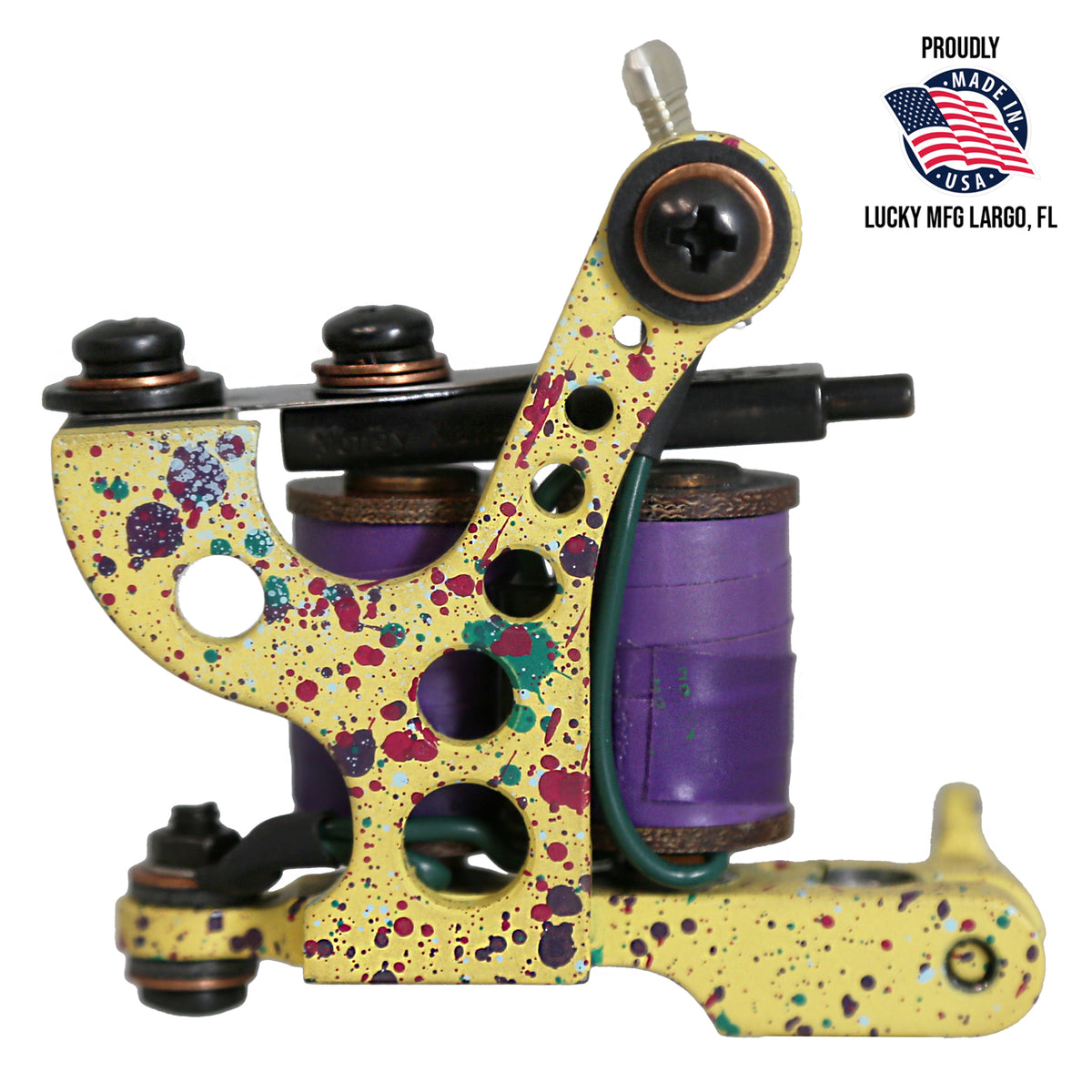 American-made Lucky MFG Coleman liner coil tattoo machine