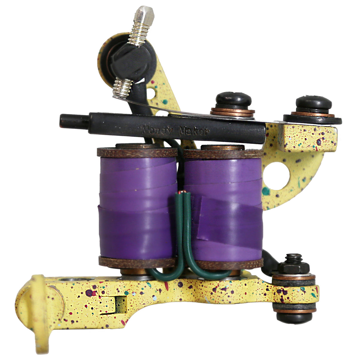 Coleman liner tattoo machine showing coil-side construction