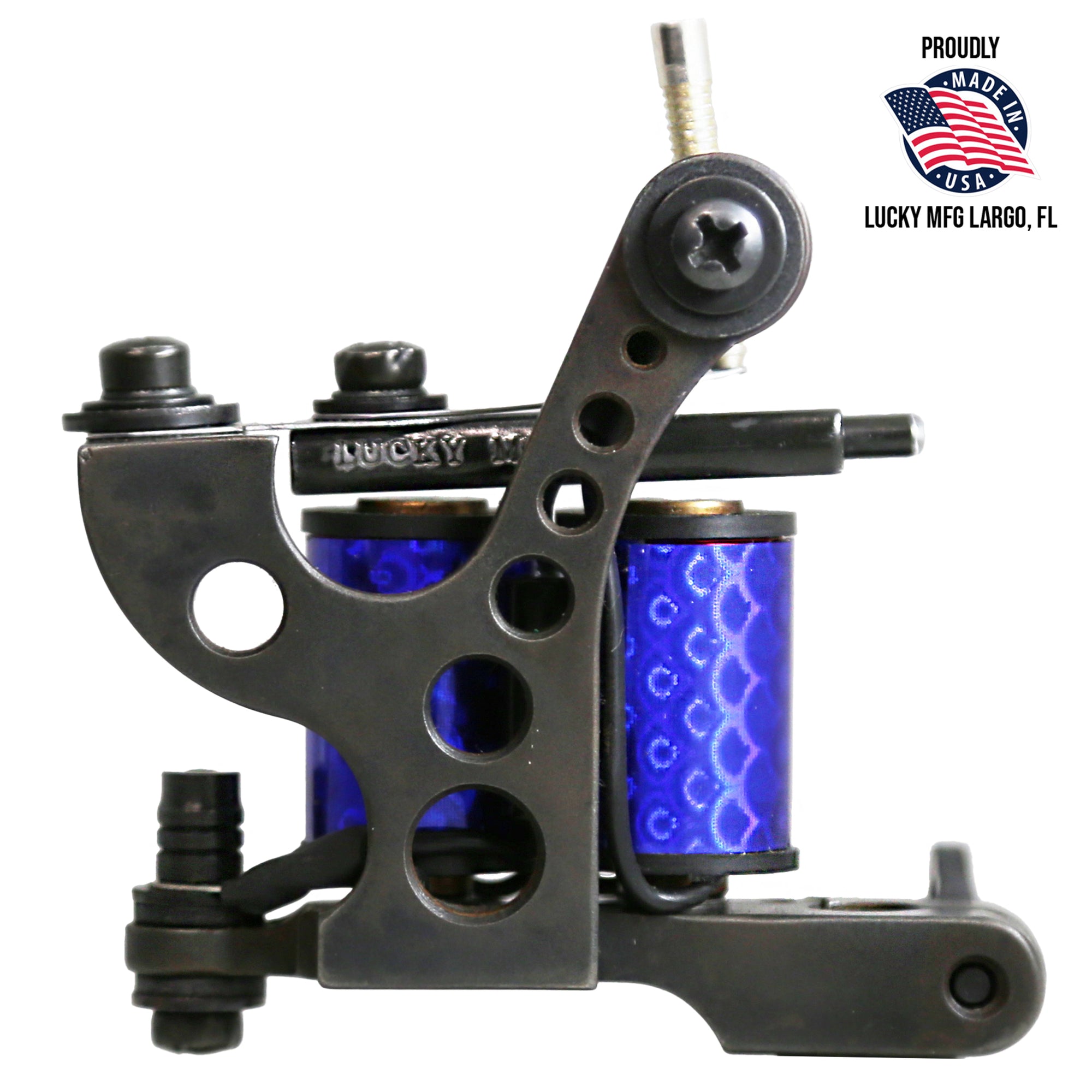 Professional drilled-out Coleman coil tattoo machine made in the USA