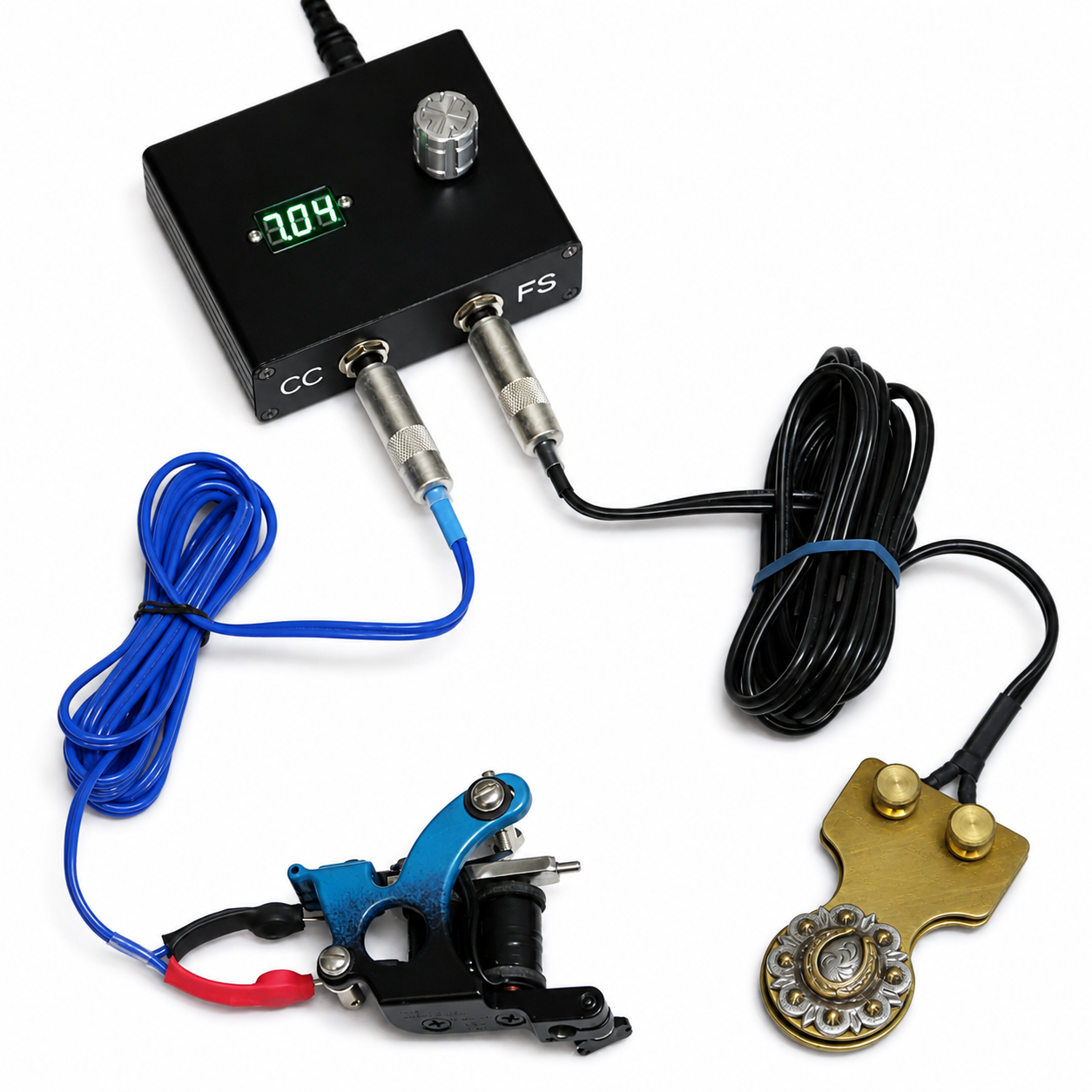 Lucky MFG Circle Concho tattoo foot switch with 6 foot cord