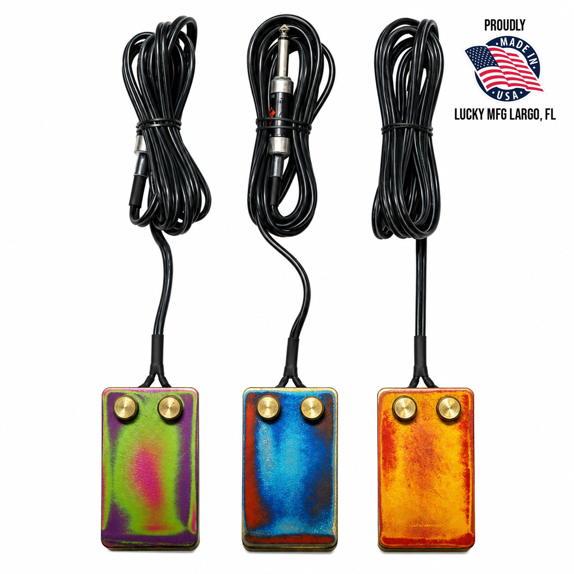 Lucky MFG Fire distressed tattoo foot switch with 6 foot cord
