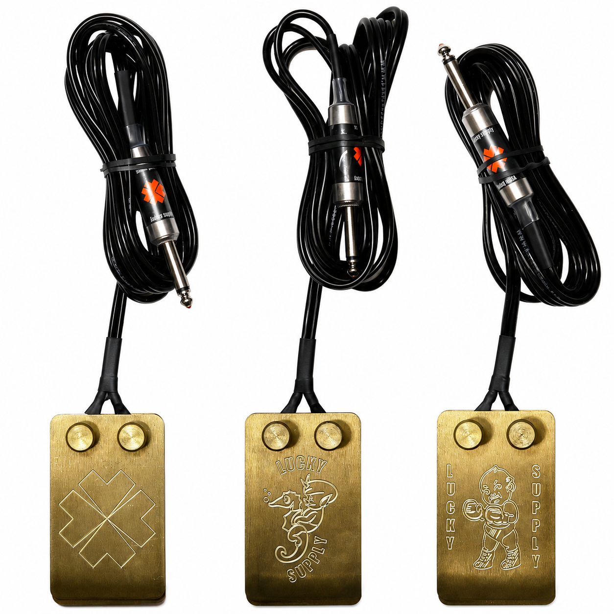 Lucky MFG Bulldog engraved tattoo foot switch with 6 foot cord