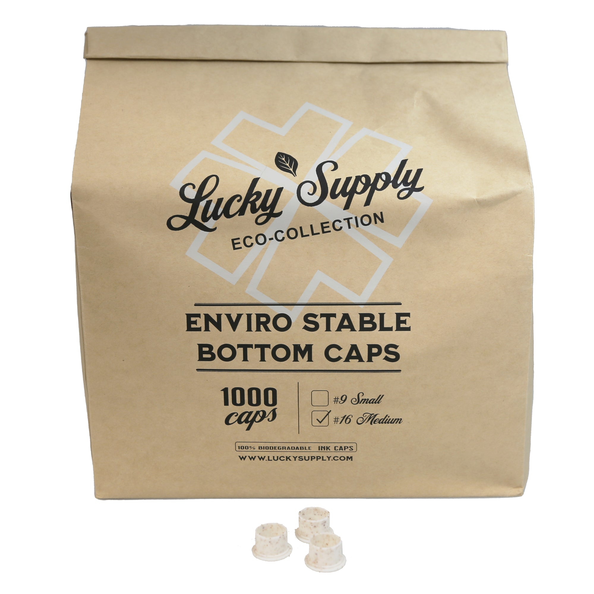 Enviro Stable Bottom Caps - Biodegradable Ink Caps by Lucky Supply