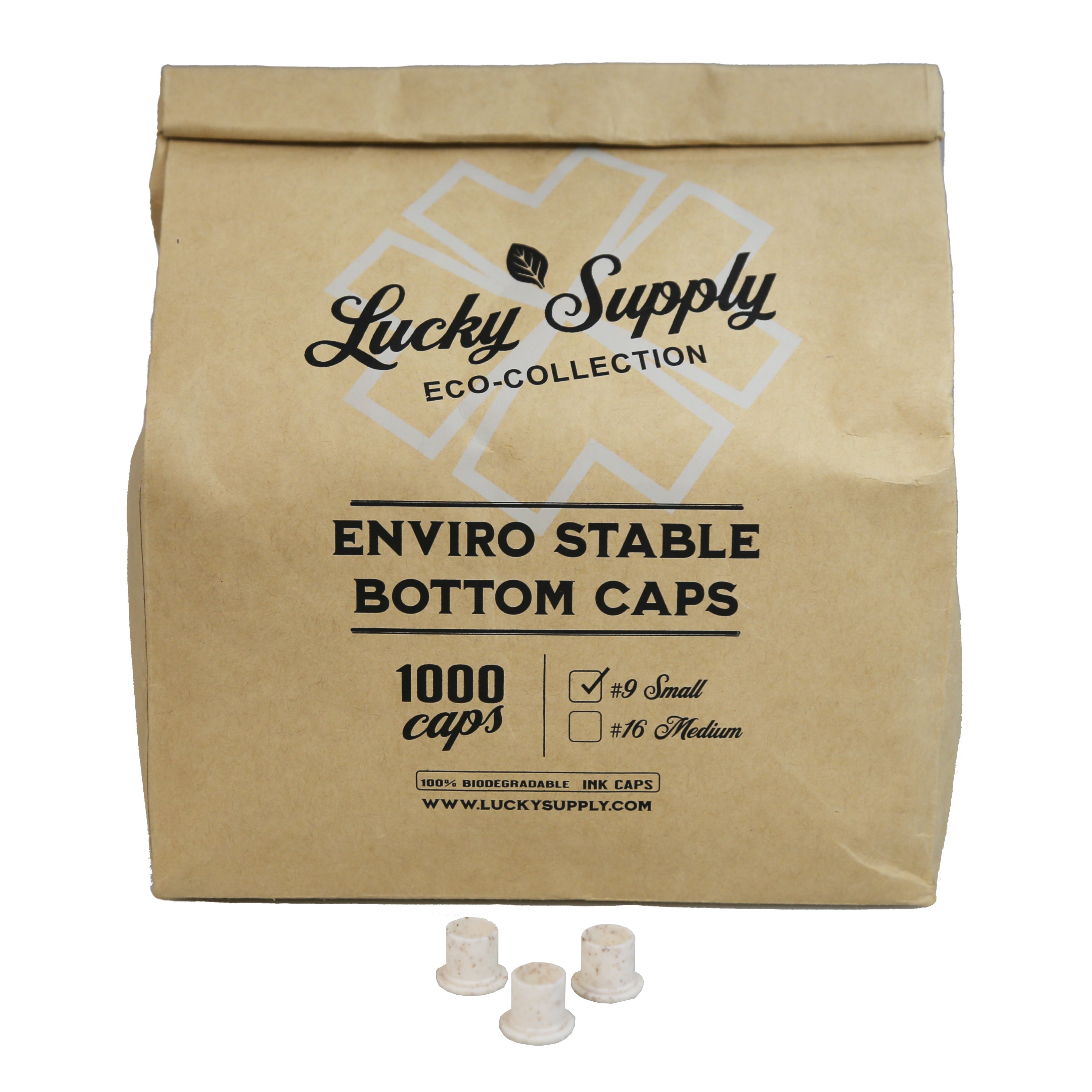 Enviro Stable Bottom Caps - Biodegradable Ink Caps by Lucky Supply