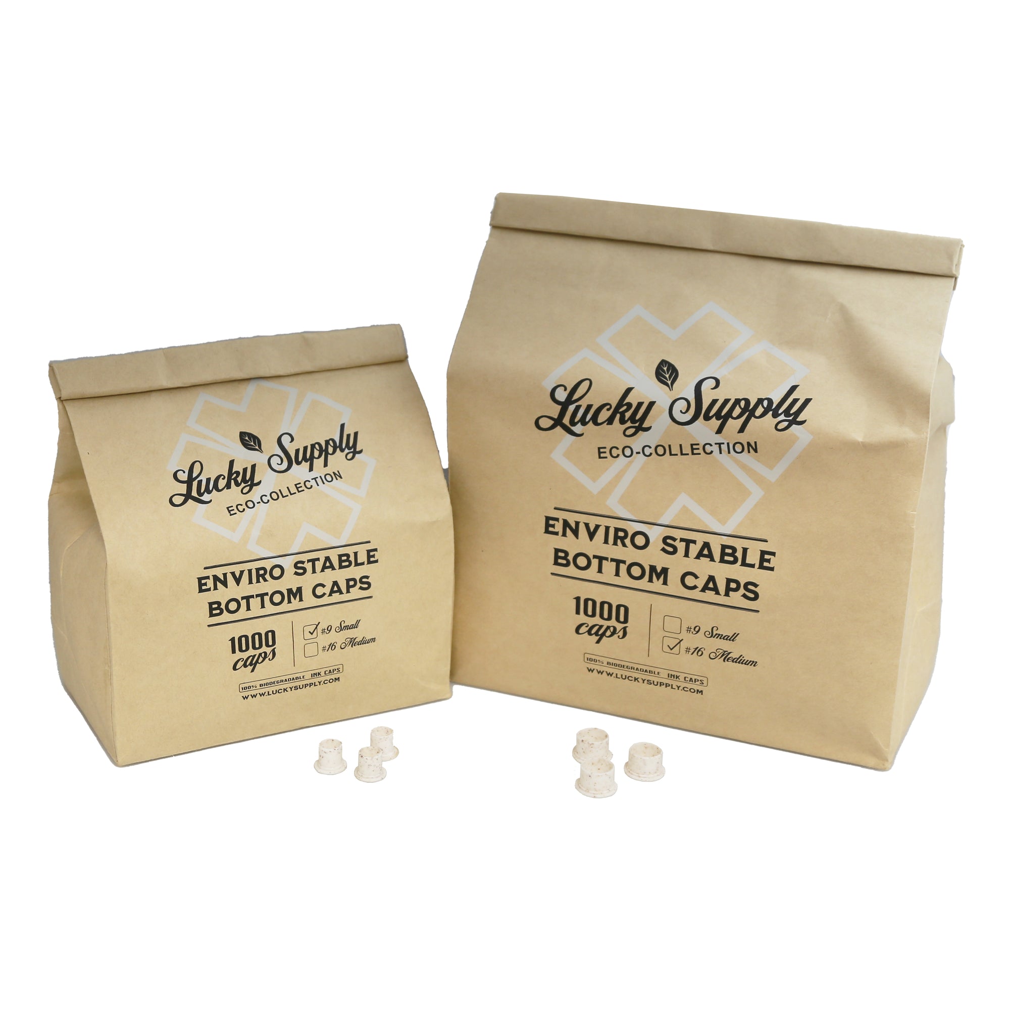 Enviro Stable Bottom Caps - Biodegradable Ink Caps by Lucky Supply