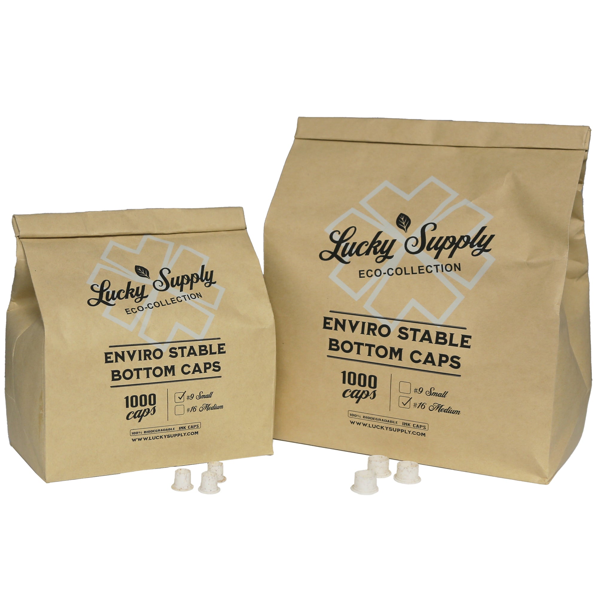 Enviro Stable Bottom Caps - Biodegradable Ink Caps by Lucky Supply