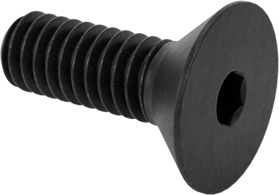 Black-Oxide 18-8 Stainless Steel Hex-Drive Flat Head Screws, 8-32 Thread Size, 1/2" Long